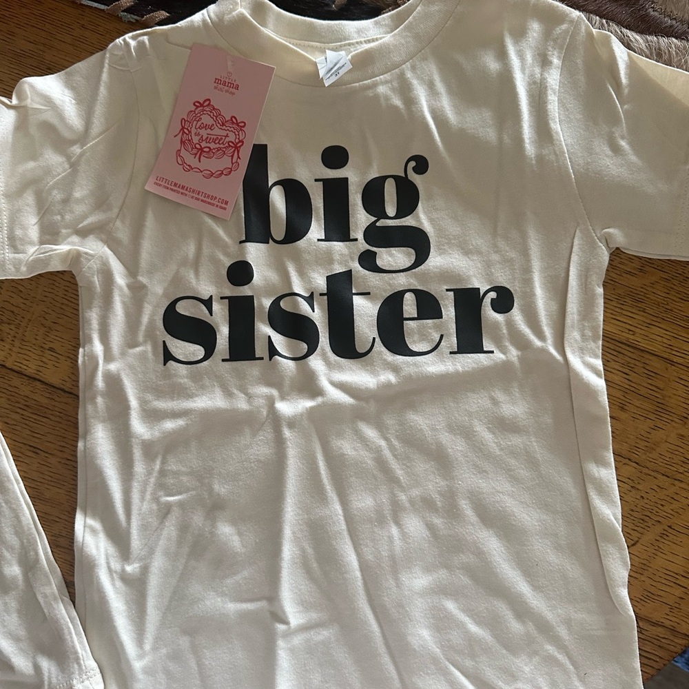 Cream 'Big Sister' Kids Shirt
